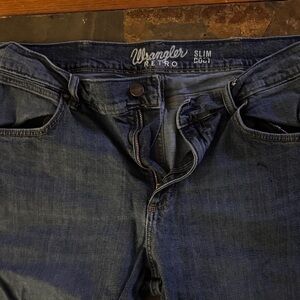 Wrangler Slim Boot Men's Dark Blue Jeans 35x34